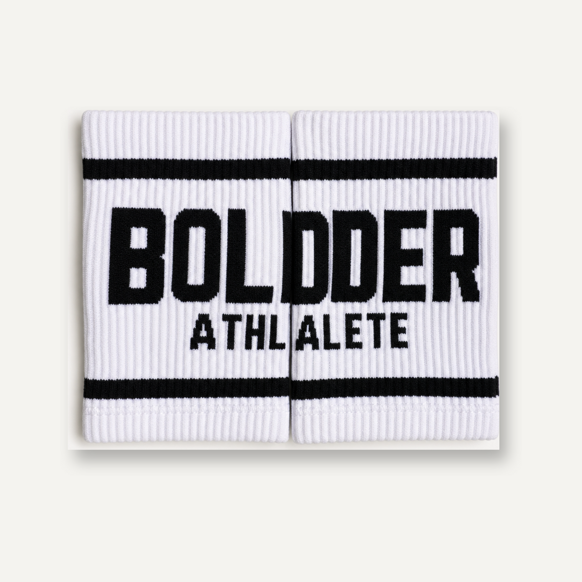 White Bolder Athlete wrist sweatbands — light studio gallery image 29820567552134