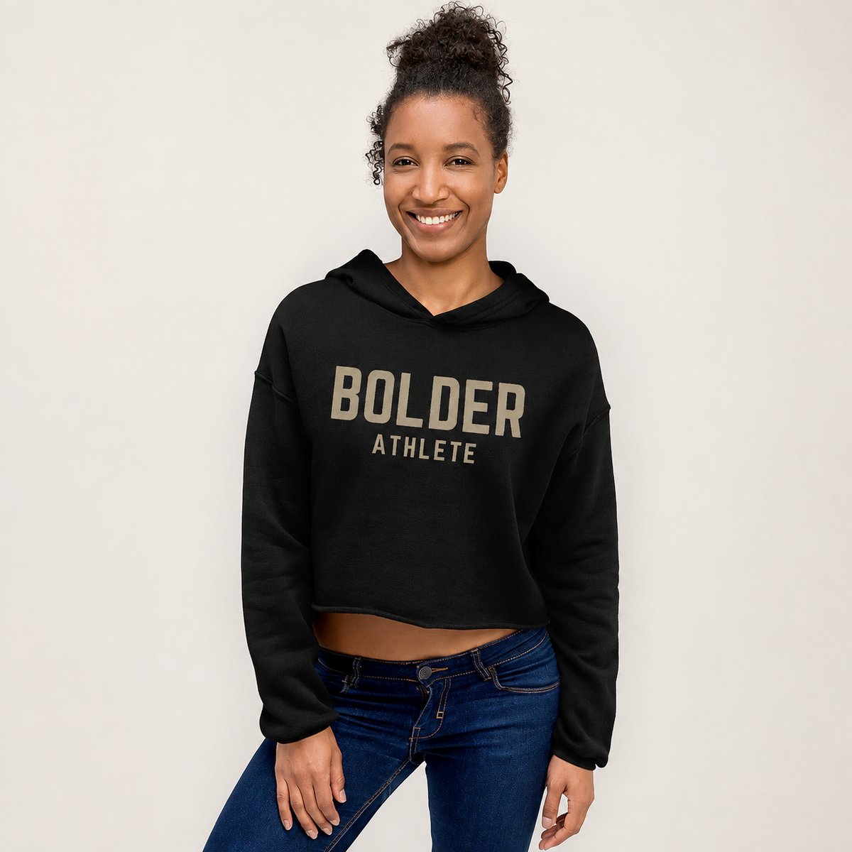Women's Crop Hoodie featured product image on light studio background