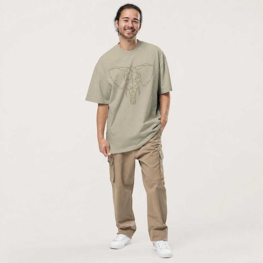 OVERSIZED faded featured product image on light studio background